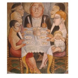 bssa La cena del capitalista , affresco Copia da Diego Rivera 2009 ,....80 x 90 ...